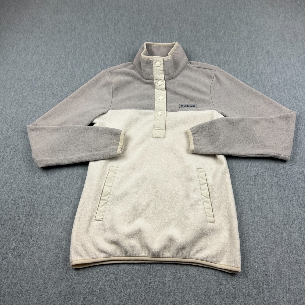Columbia Sweater Womens 2XS XXS Beige Benton Springs Half Snap Fleece Pullover